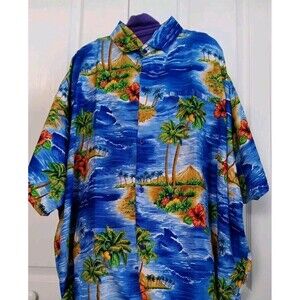 3XXXL Vintage Creations Caribbean Island Hawaiian Reggae Ocean Palm Srees Shirt